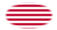 Sons of Liberty (USA ca 1765, 13 fält)-Flagga som oval vinjett
