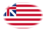 Grand Union (USA 1775-1777)-Flagga som oval vinjett
