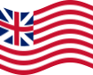 Viftande Grand Union (USA 1775-1777) flagga statisk