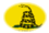 Gadsden (USA ca 1775)-Flagga som oval vinjett