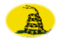 Gadsden (USA ca 1775)-Flagga som oval vinjett