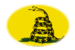 Gadsden (USA ca 1775)-Flagga som oval vinjett