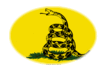 Gadsden (USA ca 1775)-Flagga som oval vinjett