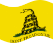 Viftande Gadsden (USA ca 1775) flagga statisk