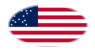 Great Star (USA 1818-1819)-Flagga som oval vinjett