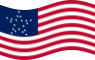 Viftande Great Star (USA 1818-1819) flagga statisk
