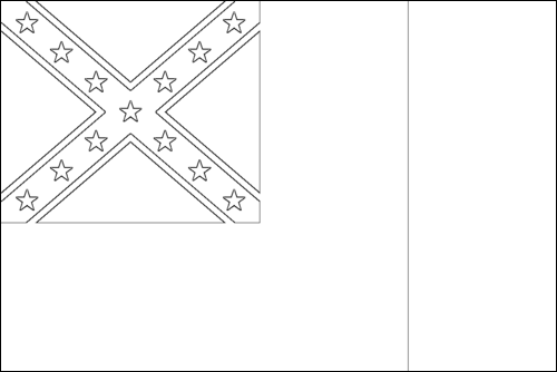 Kontur av flaggan för Blood-Stained Banner (Konfedererade staterna 1865) att färglägga