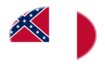 Blood-Stained Banner (Konfedererade staterna 1865)-Flagga som oval vinjett