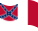 Viftande Blood-Stained Banner (Konfedererade staterna 1865) flagga statisk