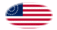 USA 37 stjärnor (1867-1877)-Flagga som oval vinjett