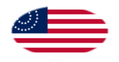 USA 37 stjärnor (1867-1877)-Flagga som oval vinjett