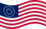 Viftande USA 37 stjärnor (1867-1877) flagga statisk