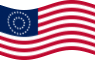 Viftande USA 37 stjärnor (1867-1877) flagga statisk