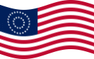 Viftande USA 37 stjärnor (1867-1877) flagga statisk