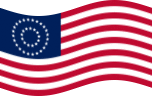 Viftande USA 37 stjärnor (1867-1877) flagga statisk