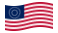 USA 37 stjärnor (1867-1877)-Flagga som vajar
