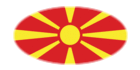 Makedonien-Flagga som oval vinjett