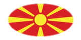 Makedonien-Flagga som oval vinjett