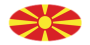 Makedonien-Flagga som oval vinjett