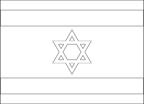 Kontur av flaggan för Israel att färglägga