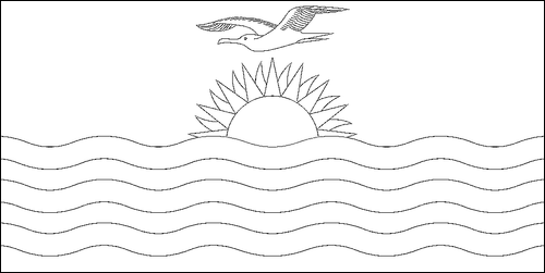 Kontur av flaggan för Kiribati att färglägga