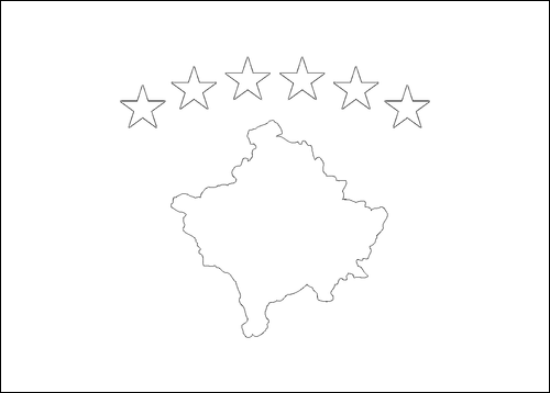 Kontur av flaggan för Kosovo att färglägga