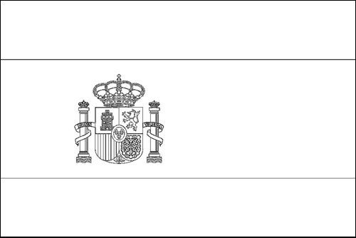 Kontur av flaggan för Spanien att färglägga