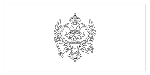 Kontur av flaggan för Montenegro att färglägga