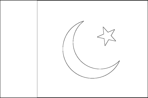 Kontur av flaggan för Pakistan att färglägga