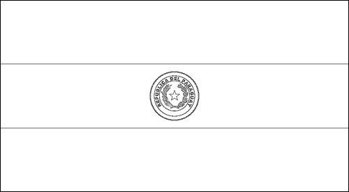 Kontur av flaggan för Paraguay att färglägga