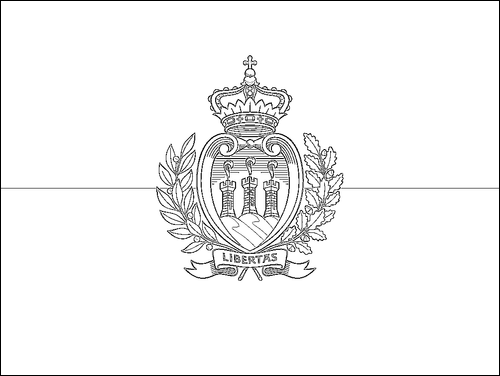 Kontur av flaggan för San Marino att färglägga