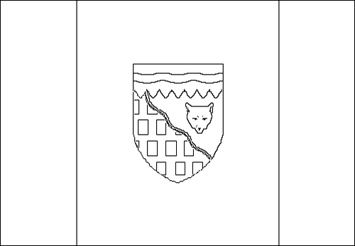 Kontur av flaggan för Nordvästra Territorierna att färglägga