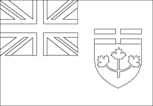 Kontur av flaggan för Ontario att färglägga