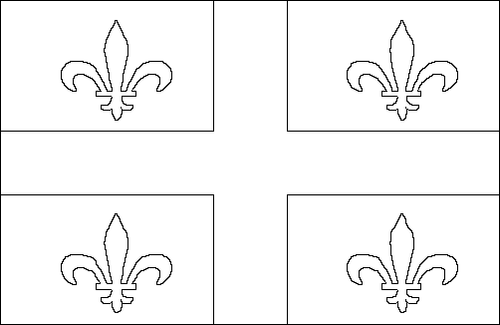 Kontur av flaggan för Québec att färglägga