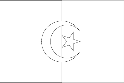 Kontur av flaggan för Algeriet att färglägga