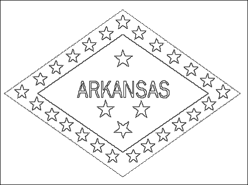 Kontur av flaggan för Arkansas att färglägga