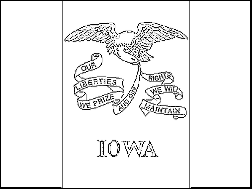 Kontur av flaggan för Iowa att färglägga
