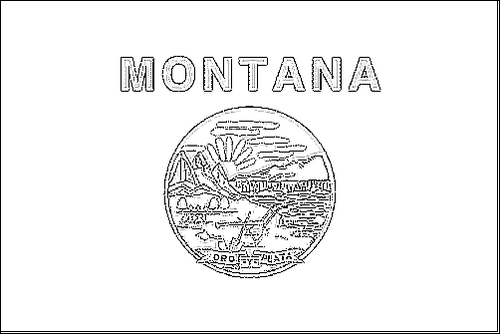 Kontur av flaggan för Montana att färglägga