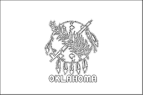 Kontur av flaggan för Oklahoma att färglägga