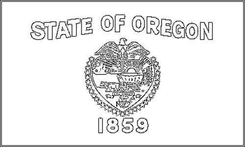Kontur av flaggan för Oregon att färglägga