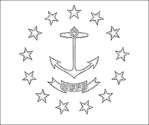 Kontur av flaggan för Rhode Island att färglägga