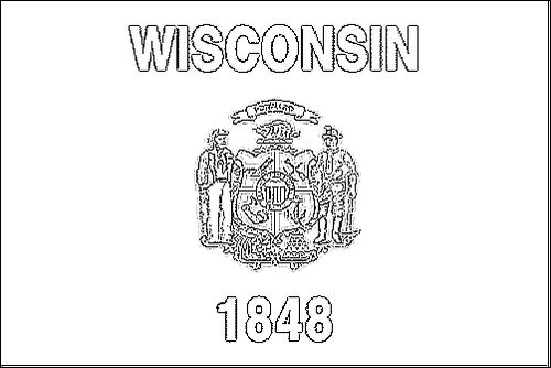 Kontur av flaggan för Wisconsin att färglägga