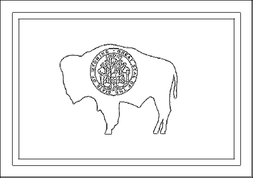 Kontur av flaggan för Wyoming att färglägga