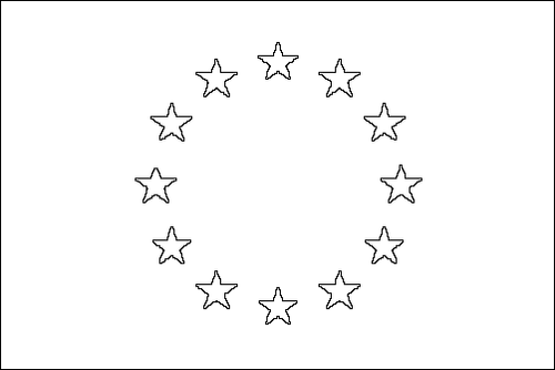 Kontur av flaggan för Europeiska unionen (EU) att färglägga