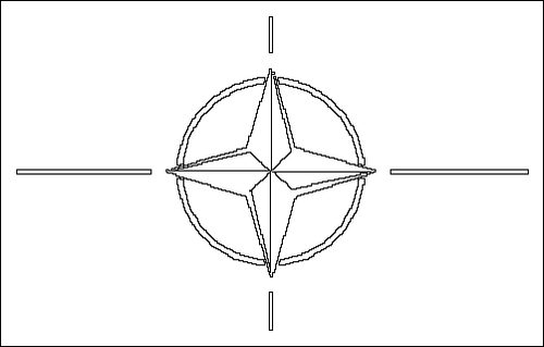 Kontur av flaggan för Nato (Nordatlantiska fördragsorganisationen) att färglägga