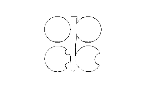 Kontur av flaggan för OPEC (Organisationen för oljeexporterande länder) att färglägga