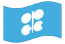 Animerad flagga OPEC (Organisationen för oljeexporterande länder)
