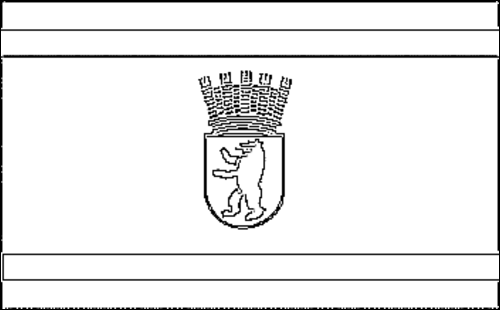 Kontur av flaggan för Östberlin (Ostberlin) att färglägga