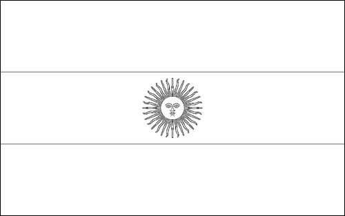 Kontur av flaggan för Argentina att färglägga