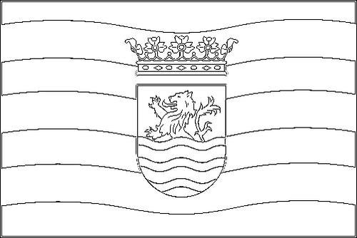 Kontur av flaggan för Zeeland att färglägga